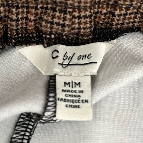 Jogger Style Dress Pants (2 pairs) Black/White Checked & Brown/Beige Tartan (M) - Picture 14 of 15